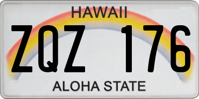 HI license plate ZQZ176