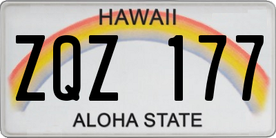 HI license plate ZQZ177
