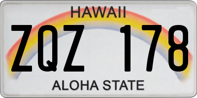 HI license plate ZQZ178