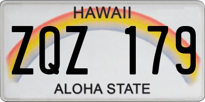 HI license plate ZQZ179