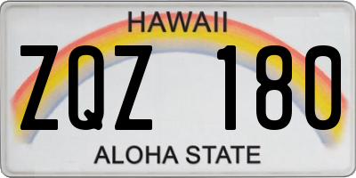 HI license plate ZQZ180