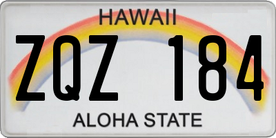 HI license plate ZQZ184