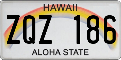 HI license plate ZQZ186
