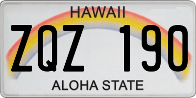 HI license plate ZQZ190