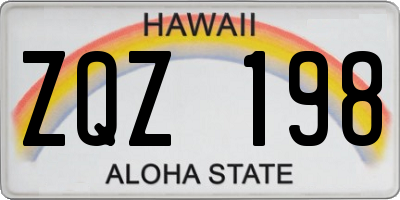 HI license plate ZQZ198