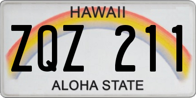 HI license plate ZQZ211