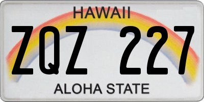 HI license plate ZQZ227
