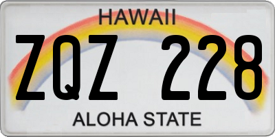 HI license plate ZQZ228