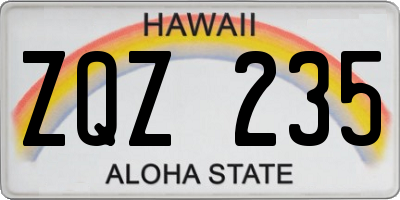 HI license plate ZQZ235