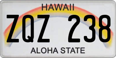 HI license plate ZQZ238