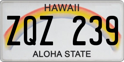 HI license plate ZQZ239