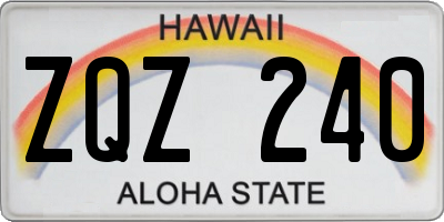 HI license plate ZQZ240