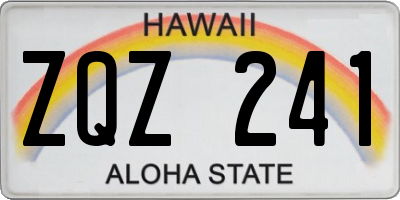 HI license plate ZQZ241