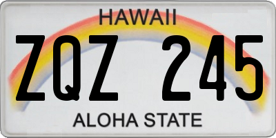 HI license plate ZQZ245