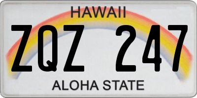HI license plate ZQZ247