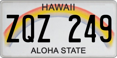HI license plate ZQZ249