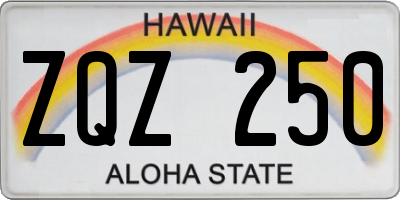HI license plate ZQZ250