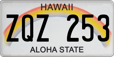 HI license plate ZQZ253