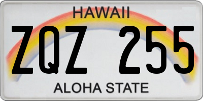 HI license plate ZQZ255