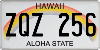 HI license plate ZQZ256