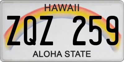 HI license plate ZQZ259