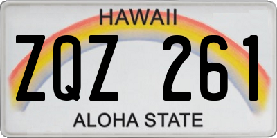 HI license plate ZQZ261