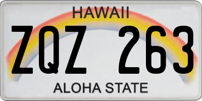 HI license plate ZQZ263