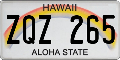 HI license plate ZQZ265