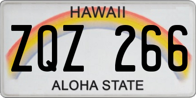 HI license plate ZQZ266