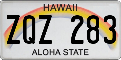 HI license plate ZQZ283