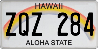 HI license plate ZQZ284