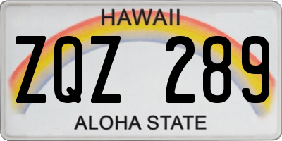HI license plate ZQZ289