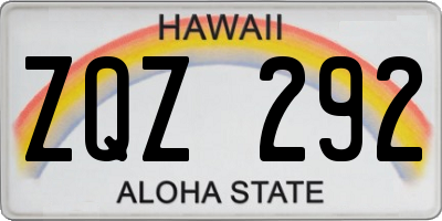 HI license plate ZQZ292