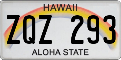 HI license plate ZQZ293