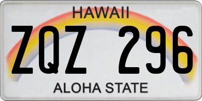 HI license plate ZQZ296