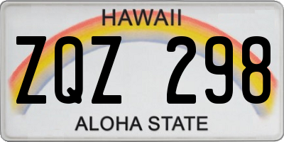 HI license plate ZQZ298