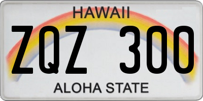 HI license plate ZQZ300