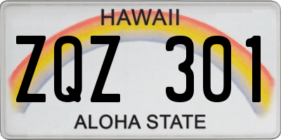 HI license plate ZQZ301