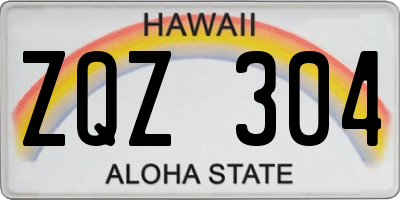 HI license plate ZQZ304