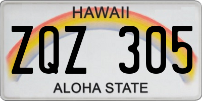 HI license plate ZQZ305