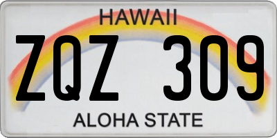 HI license plate ZQZ309