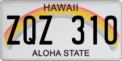 HI license plate ZQZ310