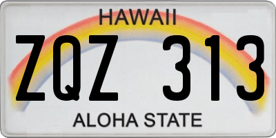 HI license plate ZQZ313