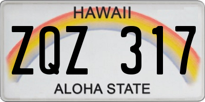 HI license plate ZQZ317