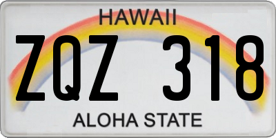 HI license plate ZQZ318
