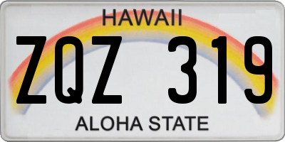 HI license plate ZQZ319