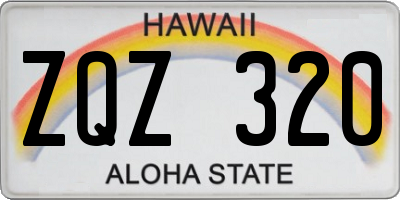 HI license plate ZQZ320