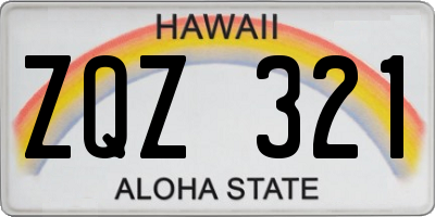 HI license plate ZQZ321