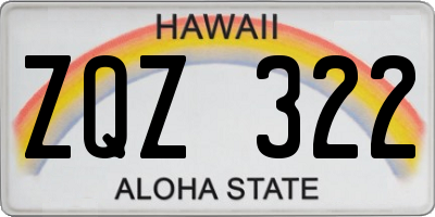 HI license plate ZQZ322