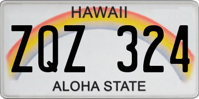 HI license plate ZQZ324